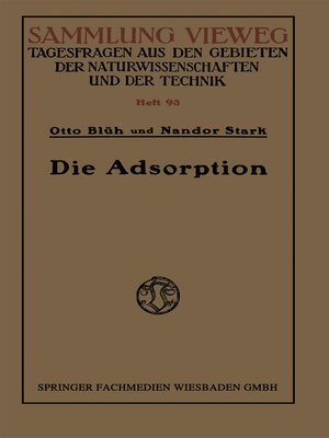cover image of Die Adsorption